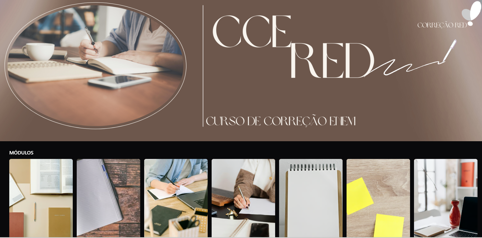 Tela da plataforma do curso CCE RED