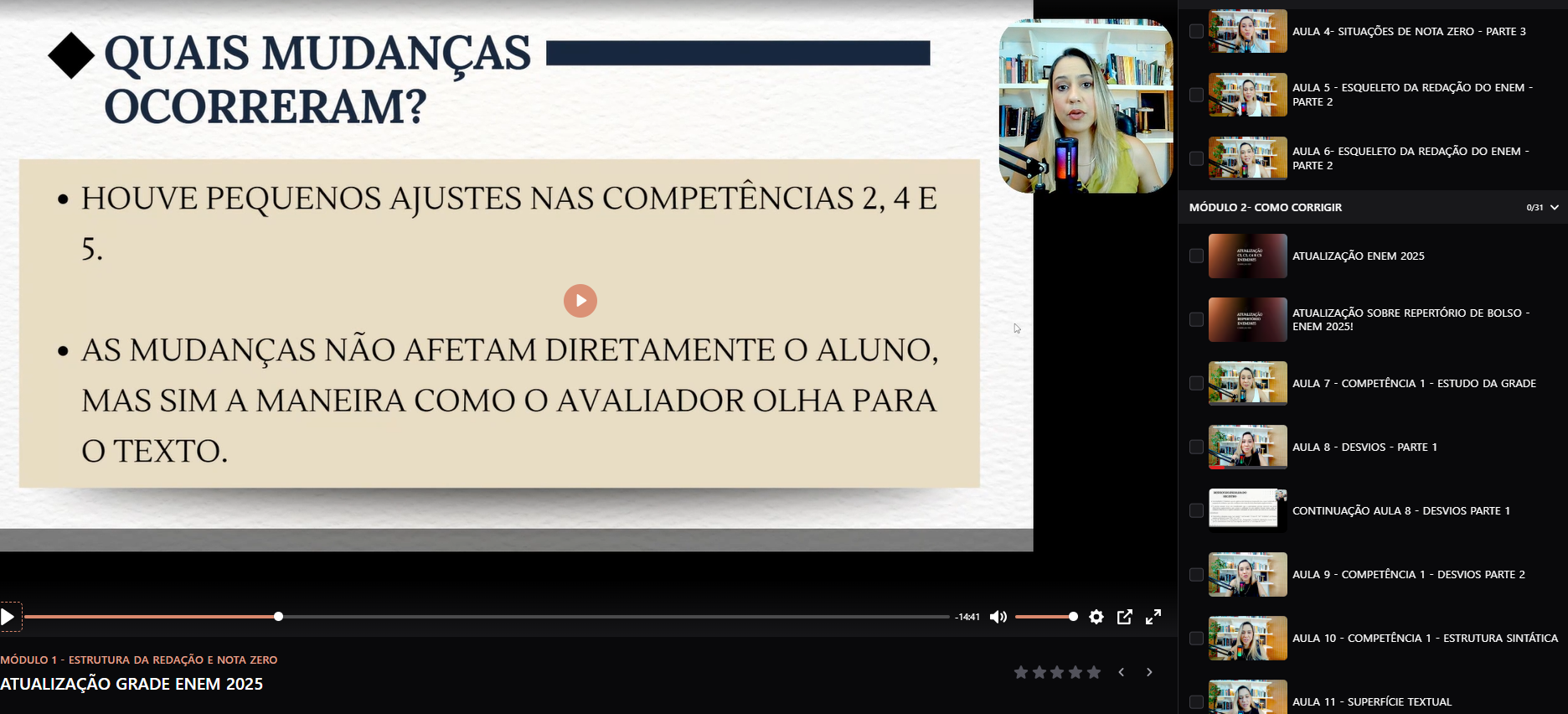 Tela da plataforma do curso CCE RED